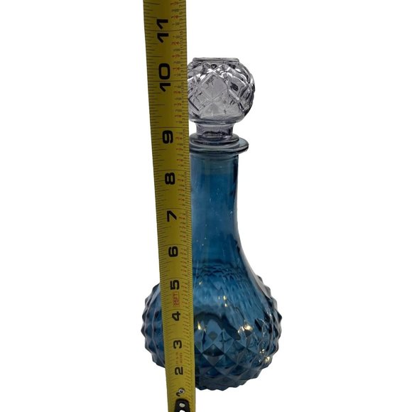 Blue Glass Canister Vase Decor, LED Lights Up Fairy light Crystal Display - Picture 2 of 9